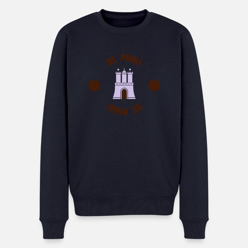 St. Pauli (ID: 001013) - Männer Premium Bio Pullover - Navy