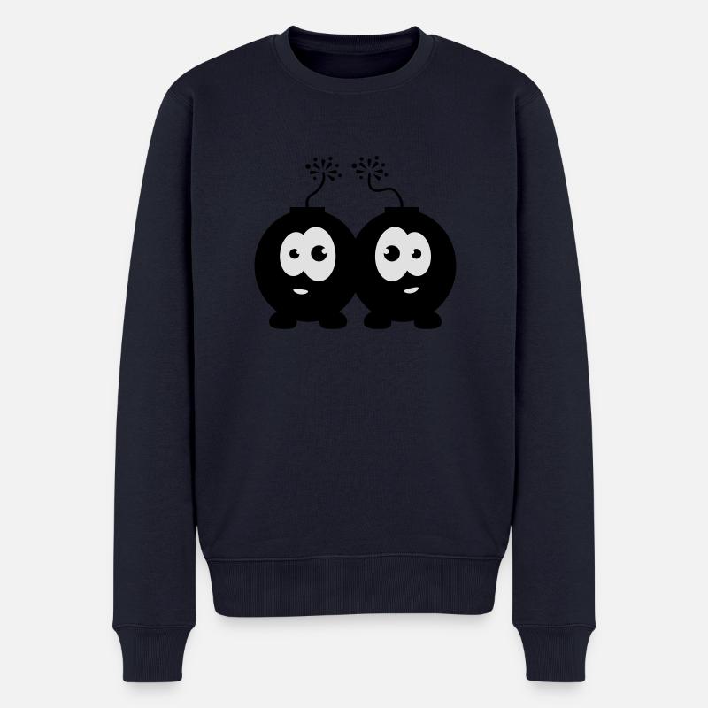 bomb_pair_c2 - Männer Premium Bio Pullover - Navy
