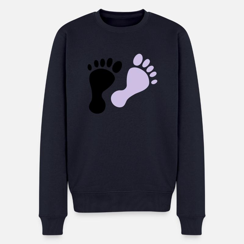 füße - Männer Premium Bio Pullover - Navy
