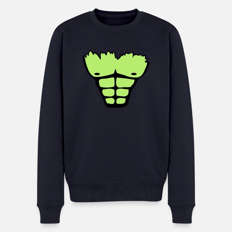 muscle_chest_wu2 - Männer Premium Bio Pullover - Navy