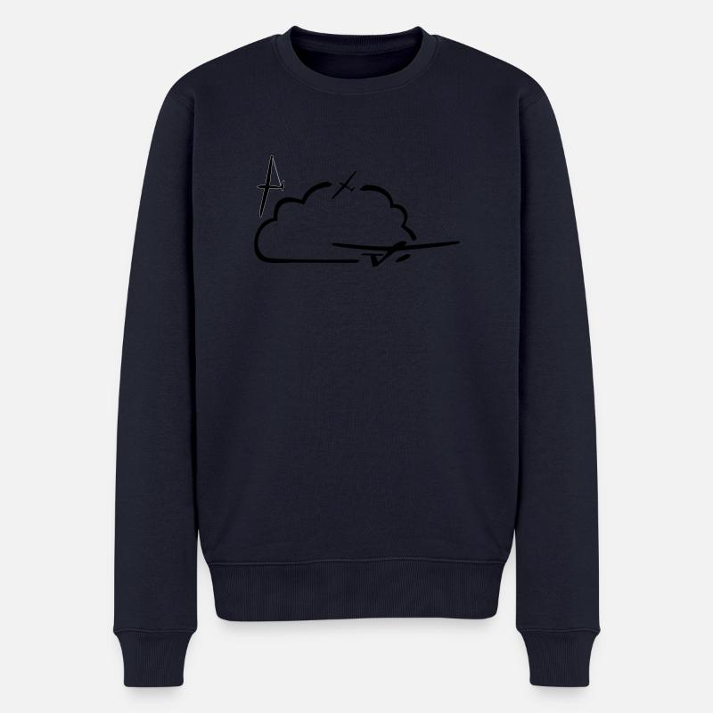wolke mit segelflugzeugen - Männer Premium Bio Pullover - Navy