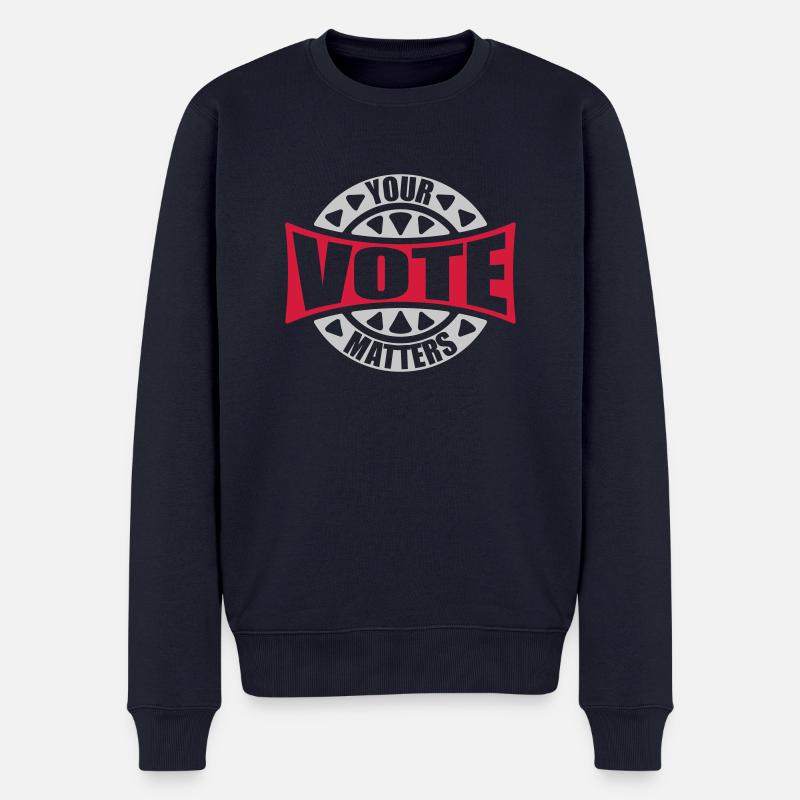 your vote matters Zitat - Männer Premium Bio Pullover - Navy