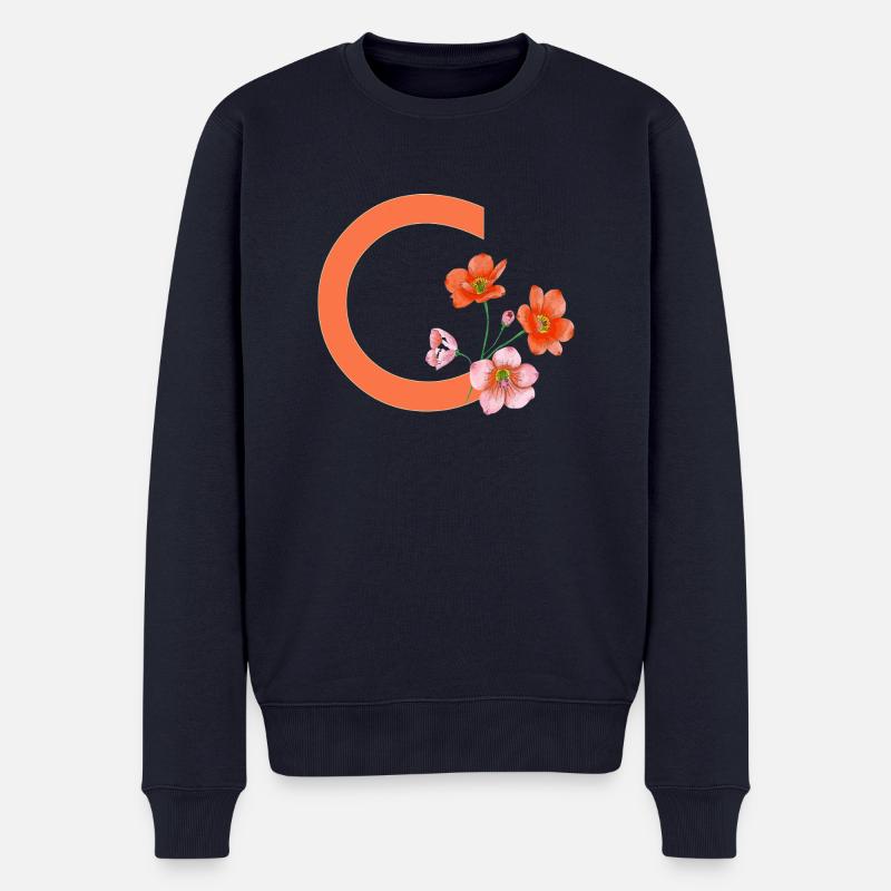 C avec fleurs - Pull Premium bio Homme - bleu marine