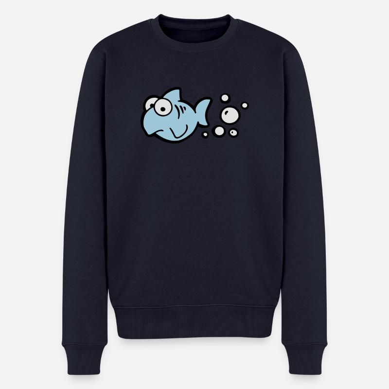Fischfurz - Männer Premium Bio Pullover - Navy