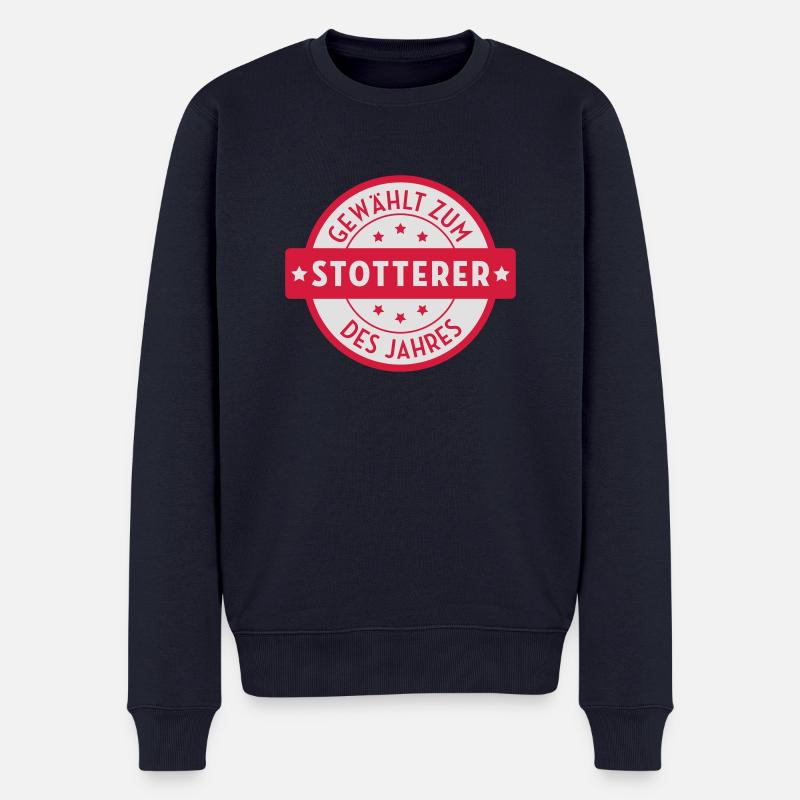 Stotterer Stotterin Stottern Stammeln Schwätzer - Männer Premium Bio Pullover - Navy