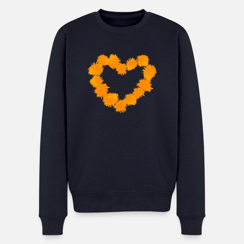 Ringelblume Herz Diwali - Männer Premium Bio Pullover - Navy