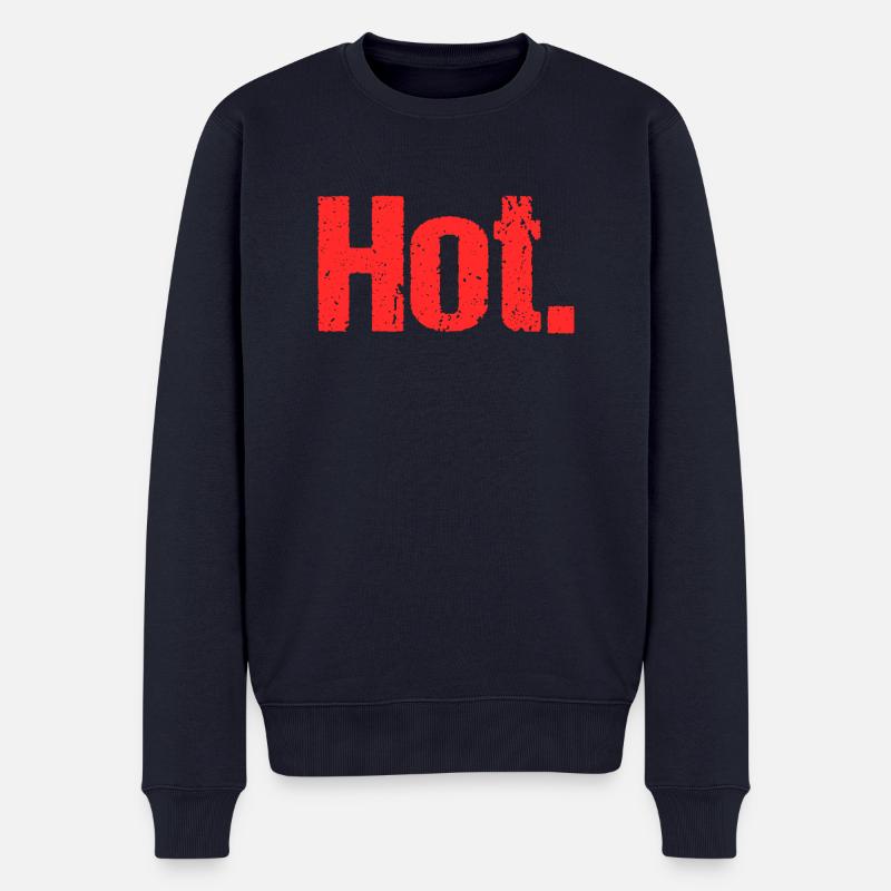 Hot. - Männer Premium Bio Pullover - Navy