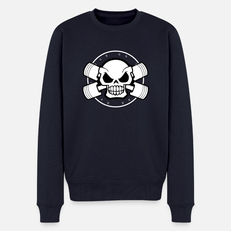 Moteurs Head Bones - Pull Premium bio Homme - bleu marine