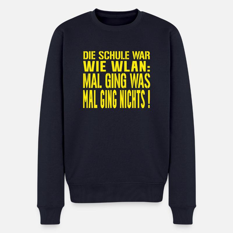 Abi Spruch WLAN - Männer Premium Bio Pullover - Navy