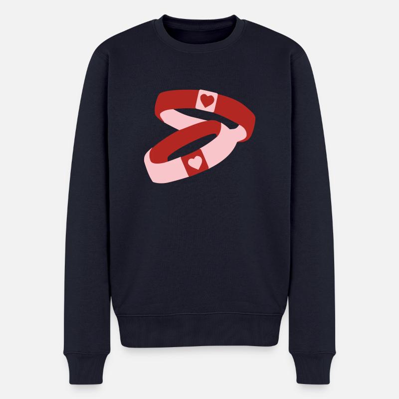 Ringe - Männer Premium Bio Pullover - Navy