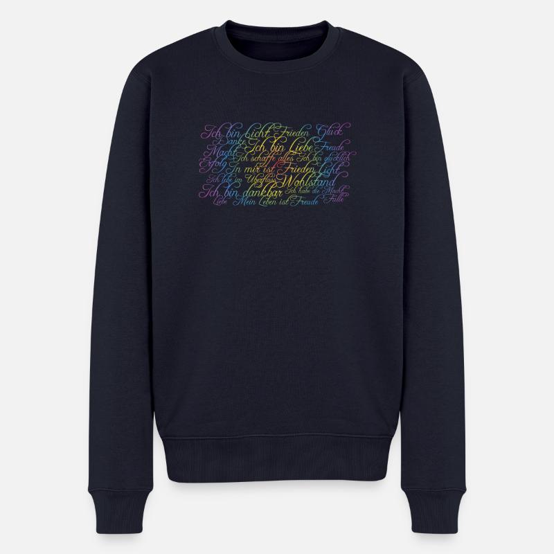 Affirmation 2 - Männer Premium Bio Pullover - Navy