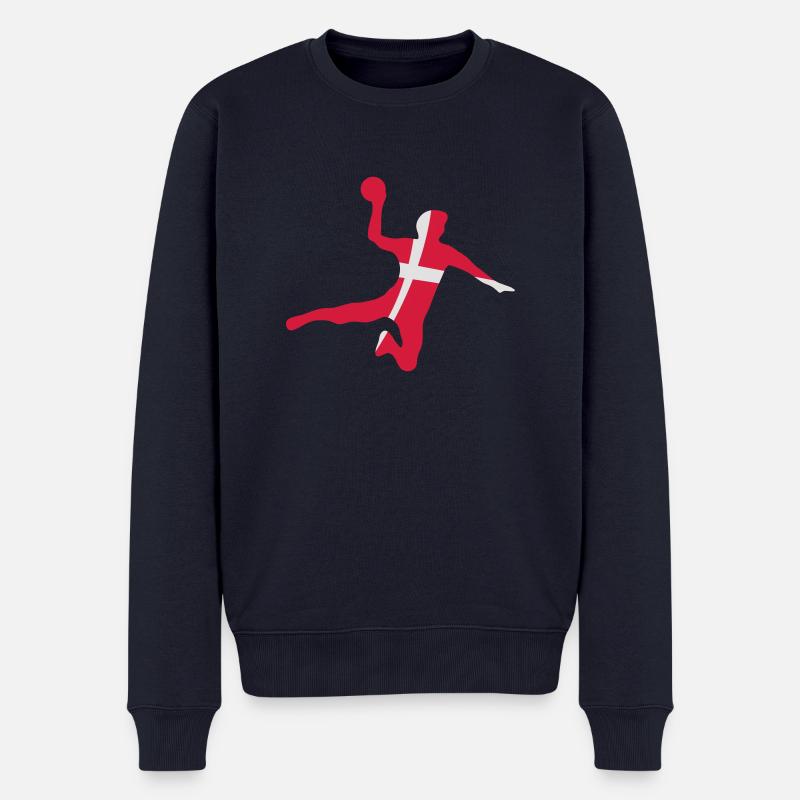 handball dänemark - Männer Premium Bio Pullover - Navy