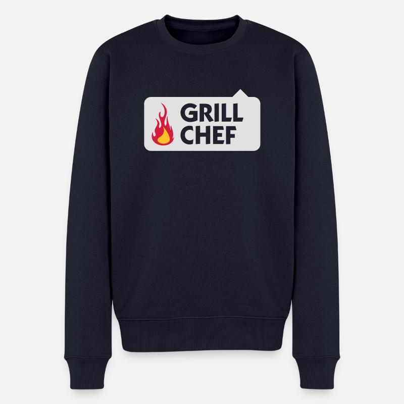Ich bin der Grill Chef! - Männer Premium Bio Pullover - Navy