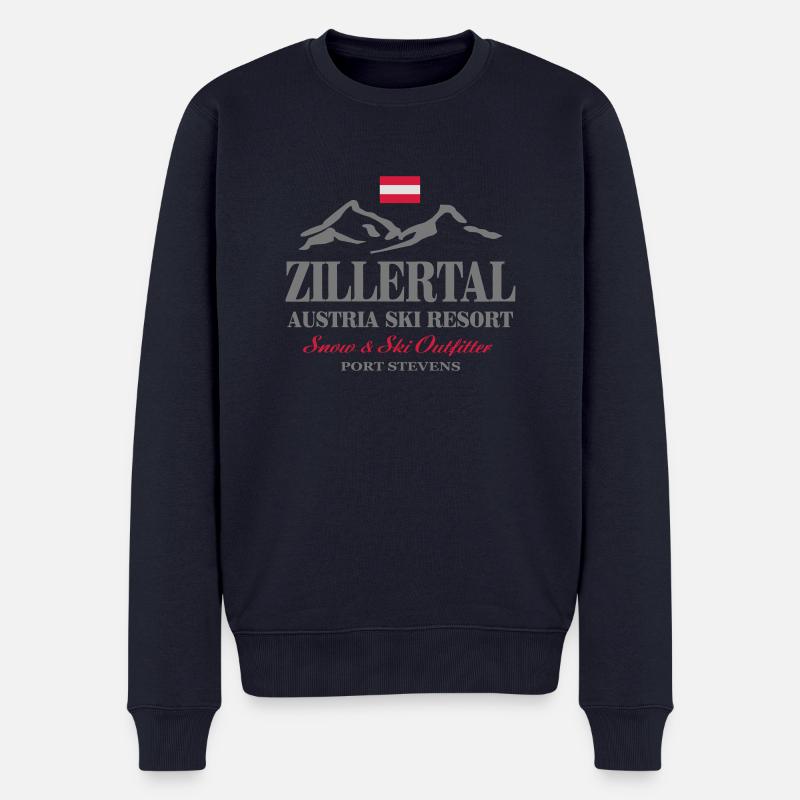 Zillertal - Austria Flag - Männer Premium Bio Pullover - Navy