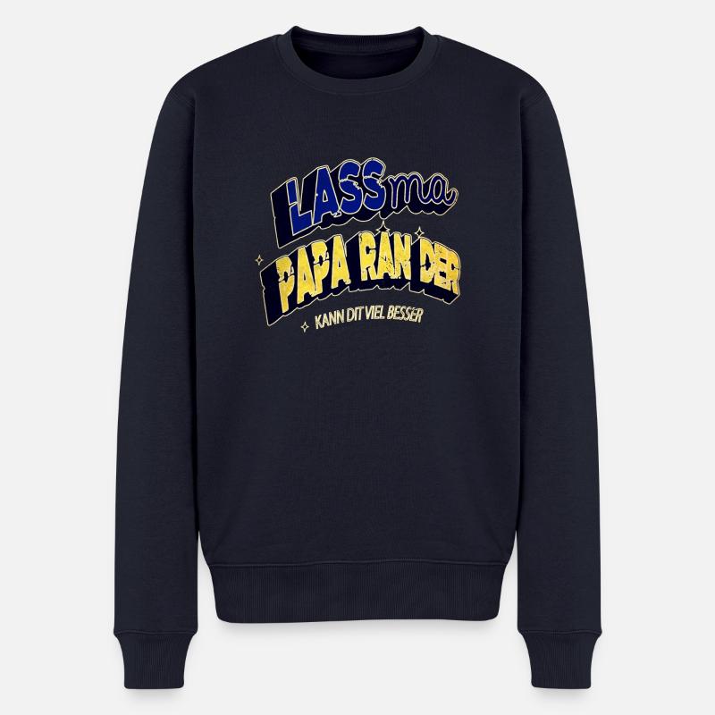 eine familie ein team lieben geschenkidee humor - Männer Premium Bio Pullover - Navy