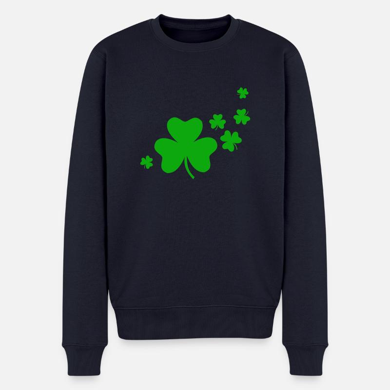 Shamrocks - Männer Premium Bio Pullover - Navy