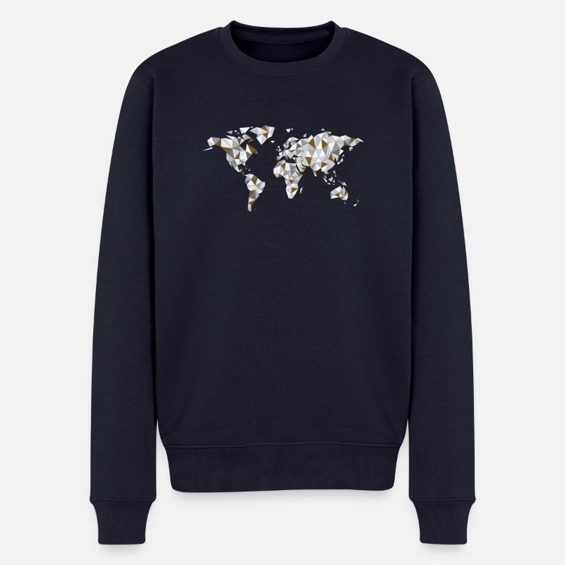 Die Welt - Männer Premium Bio Pullover - Navy