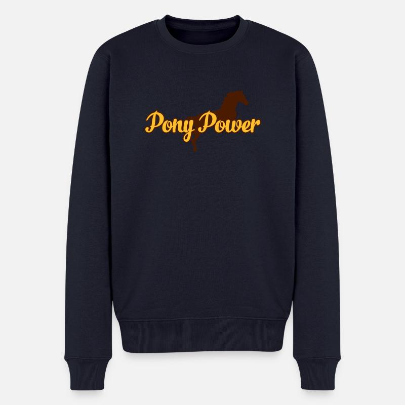 2541614 115433502 Pony - Männer Premium Bio Pullover - Navy