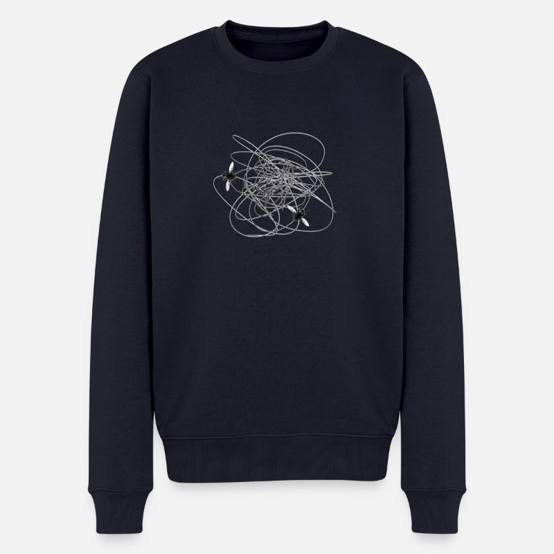 Fliege Fliegen - Männer Premium Bio Pullover - Navy