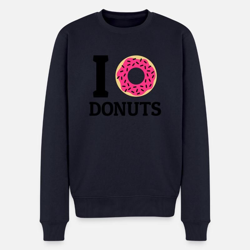 I love donuts - Männer Premium Bio Pullover - Navy