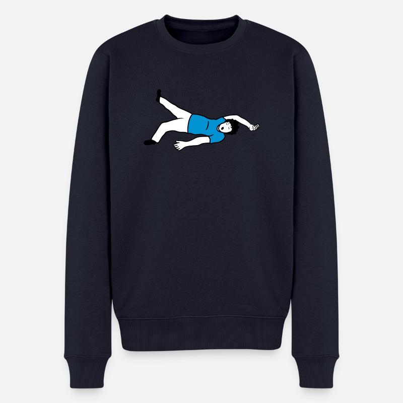 Ohnmächtiger Mann Design - Männer Premium Bio Pullover - Navy