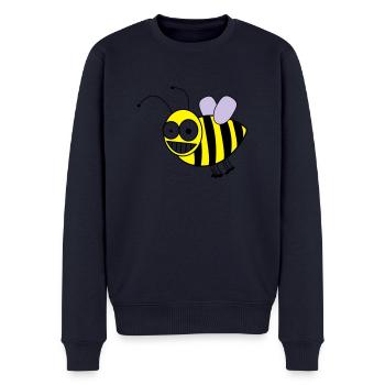 biene - Männer Premium Bio Pullover - Navy - Vorne - Nico (187cm)