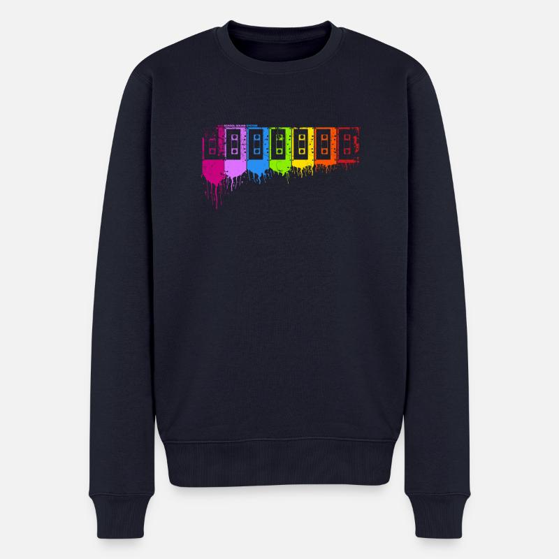 Rainbow Cassettes - Männer Premium Bio Pullover - Navy