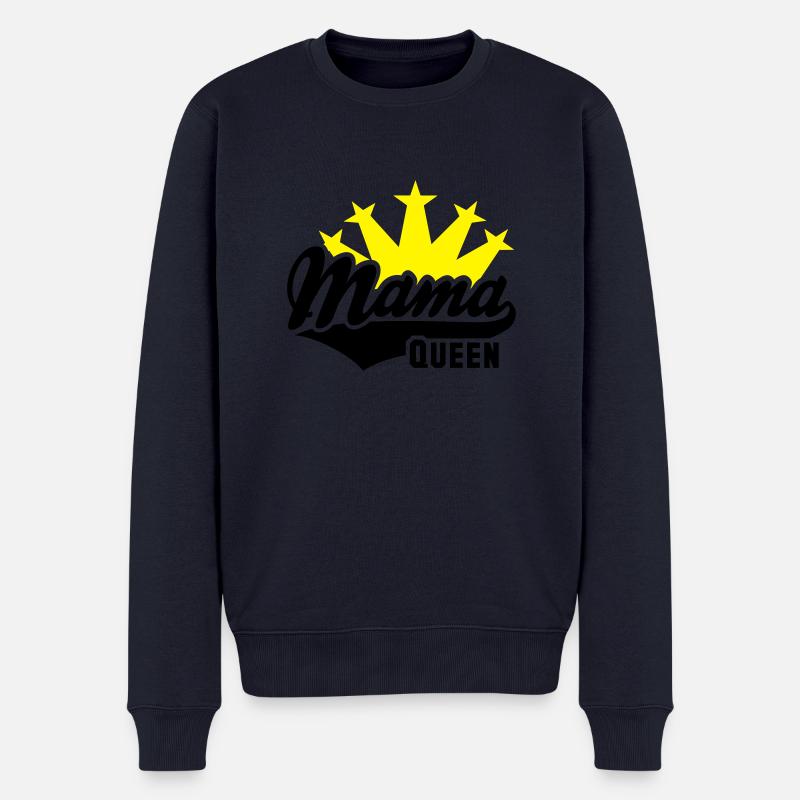 QUEEN Mama couronne 2C - Pull Premium bio Homme - bleu marine