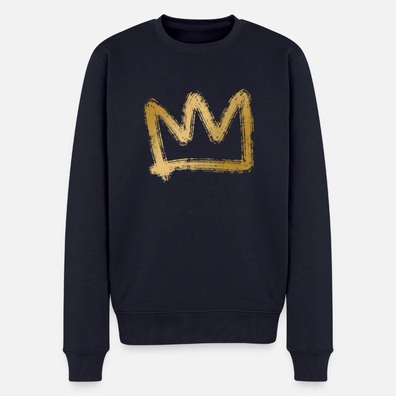 Krone gold - Männer Premium Bio Pullover - Navy