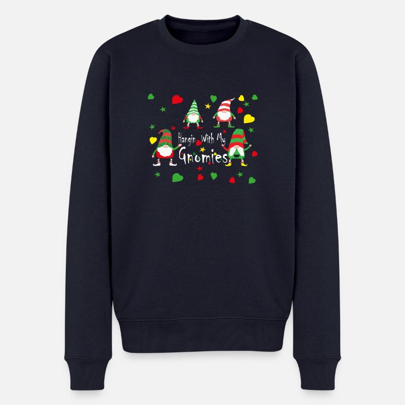 Hangin mit meinen Gnomies - Männer Premium Bio Pullover - Navy