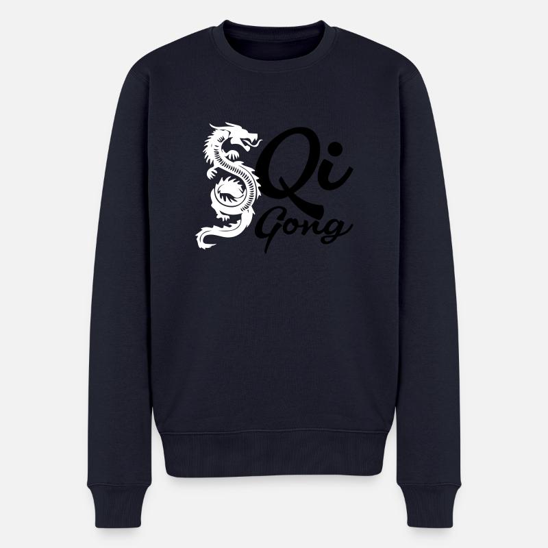 Qigong drache - Männer Premium Bio Pullover - Navy