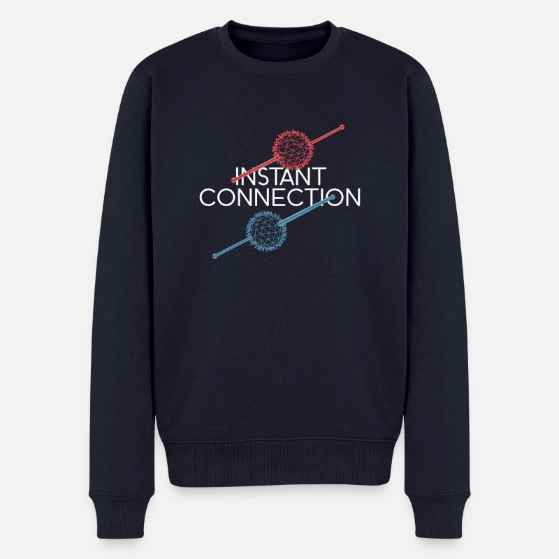 Connexion instantanée Conception d’art géométrique - Pull Premium bio Homme - bleu marine