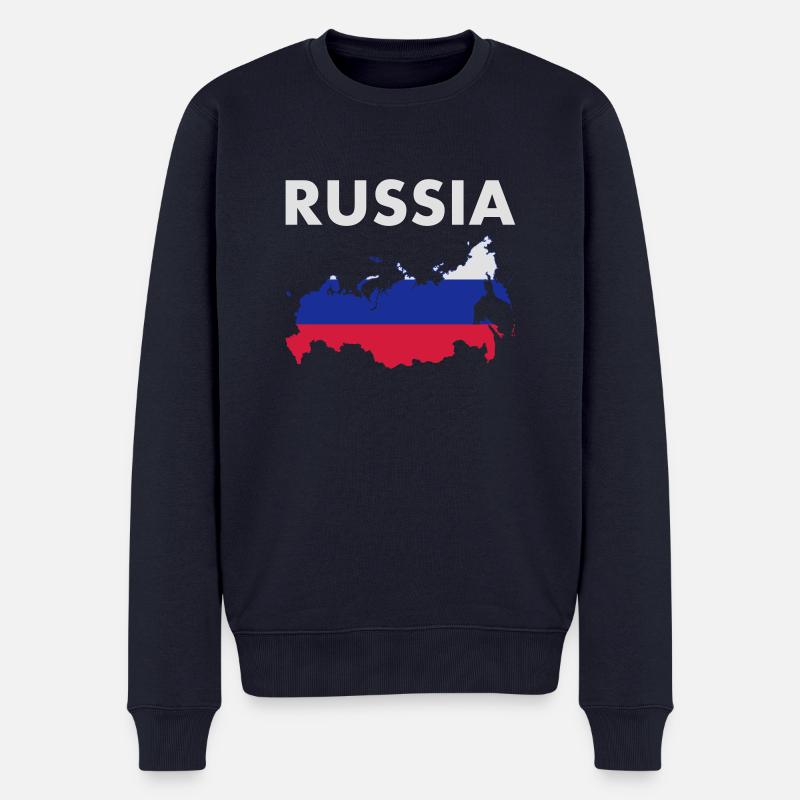 Russland - Männer Premium Bio Pullover - Navy