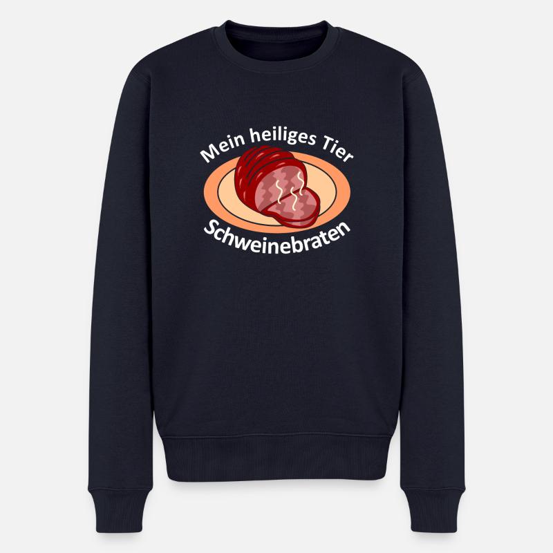 Schweinebraten - Männer Premium Bio Pullover - Navy