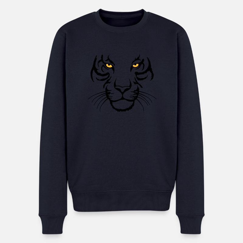 Tiger face - Männer Premium Bio Pullover - Navy