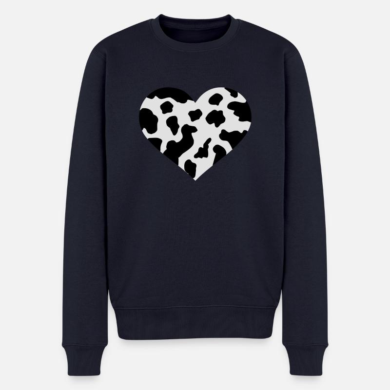 Kuh - Männer Premium Bio Pullover - Navy