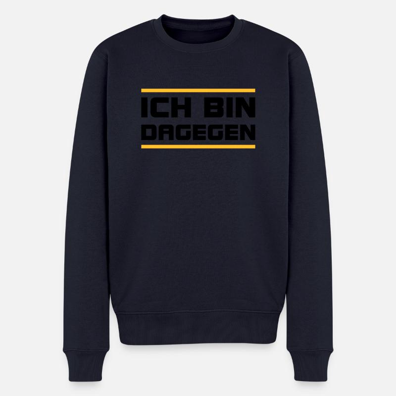 Ich bin dagegen -V2 - Männer Premium Bio Pullover - Navy