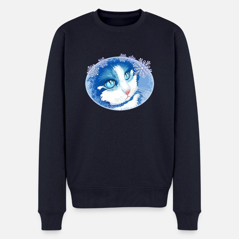 Weihnachten Katze Kätzchen - Männer Premium Bio Pullover - Navy