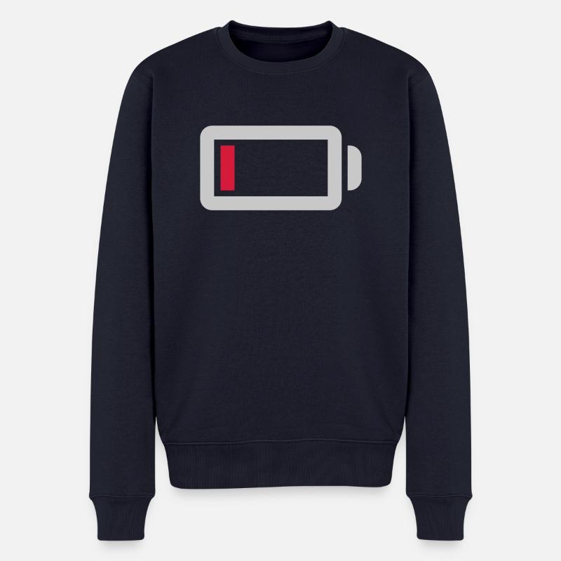 Kein Strom Batterie leer - Männer Premium Bio Pullover - Navy
