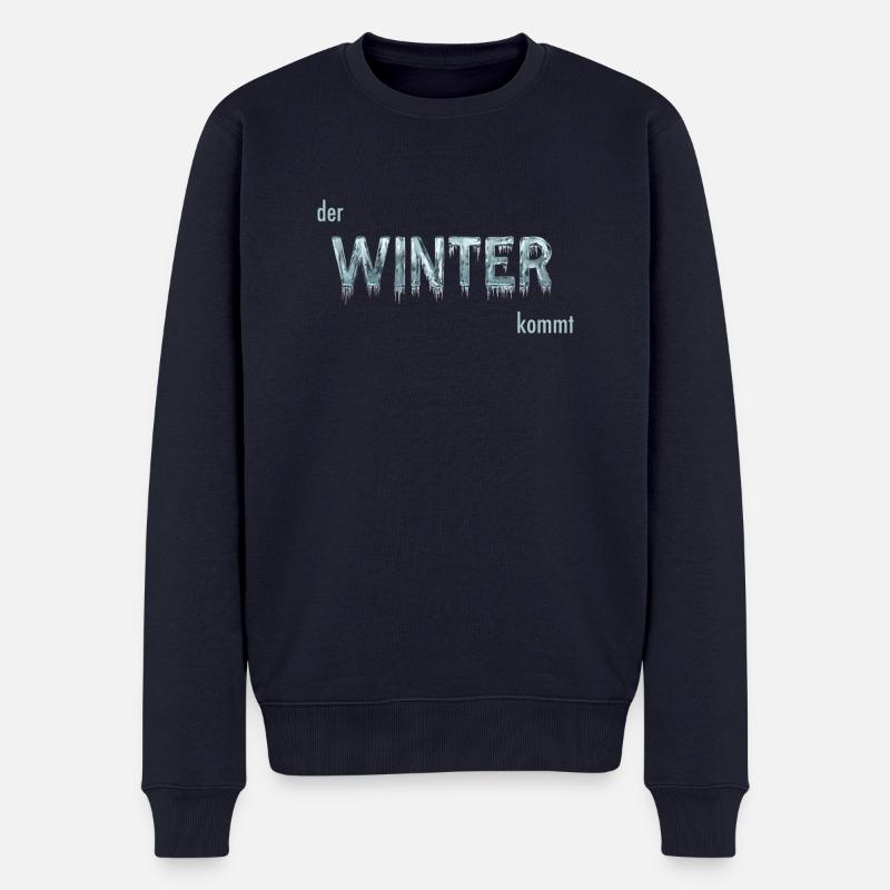 Winter - Männer Premium Bio Pullover - Navy