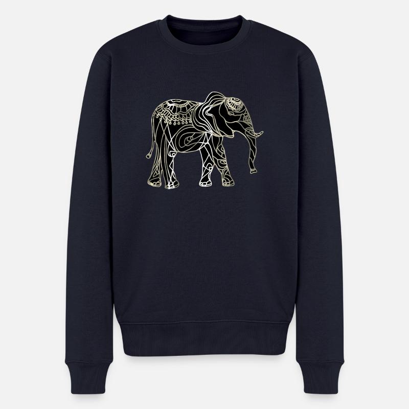 Elefant - Männer Premium Bio Pullover - Navy