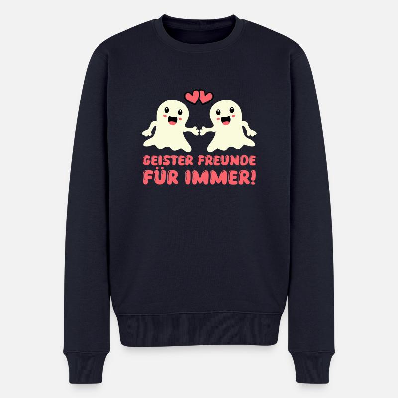 ghosts friends for ever - Männer Premium Bio Pullover - Navy