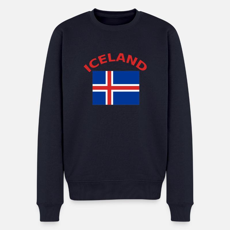 Islande, Islande, drapeau, drapeau - Pull Premium bio Homme - bleu marine