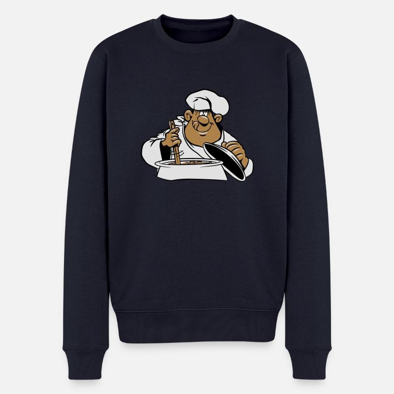 kochen koch comic witzig - Männer Premium Bio Pullover - Navy
