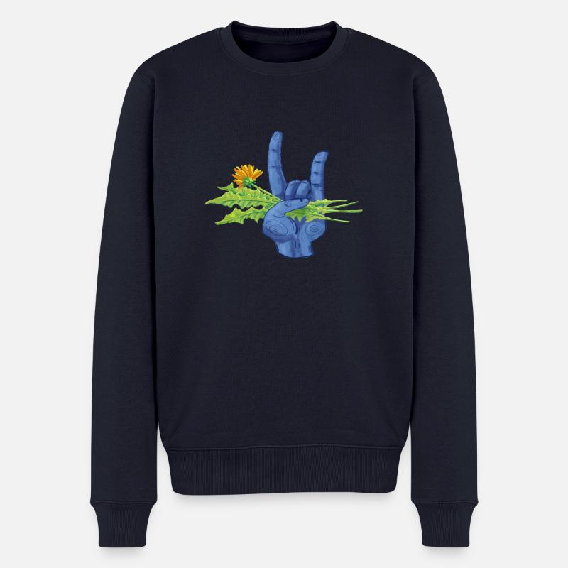 Unkraut ist Metal - Männer Premium Bio Pullover - Navy