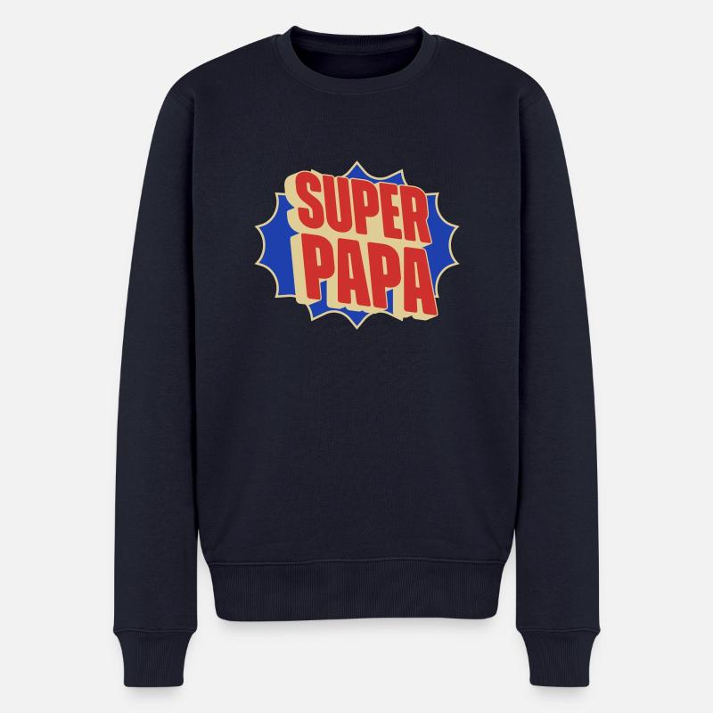 Super Papa - Männer Premium Bio Pullover - Navy