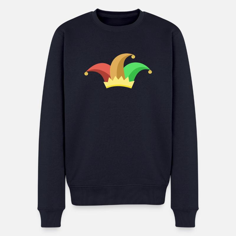 Harlekin Muetze - Männer Premium Bio Pullover - Navy