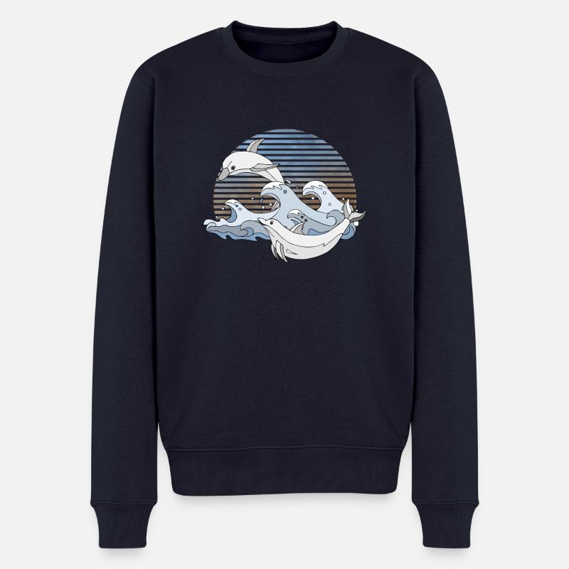Delphine - Männer Premium Bio Pullover - Navy