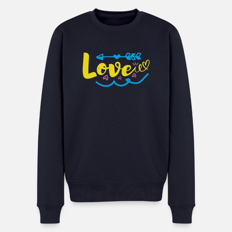 LIEBE Lustig, - Männer Premium Bio Pullover - Navy