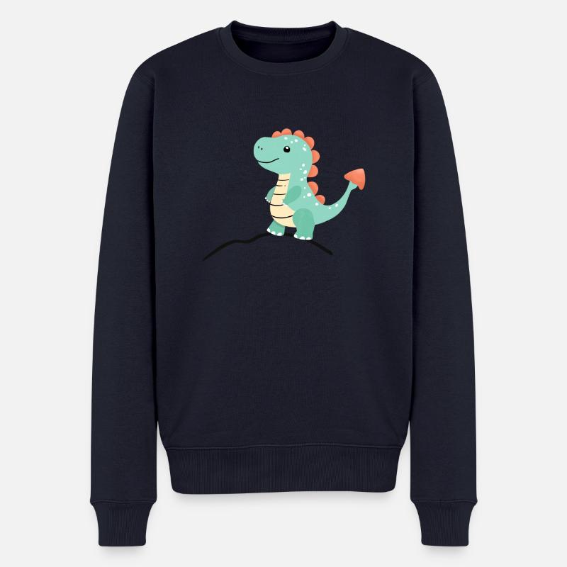 Dino06 - Männer Premium Bio Pullover - Navy